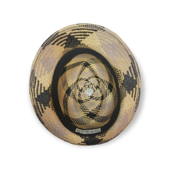 Makins Fedora, Large, beige and black plaid block - Picture 4 of 5
